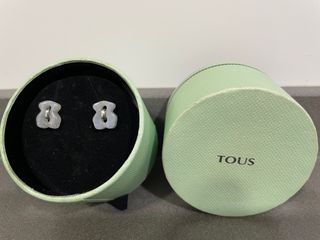 Pendientes Tous Oso Plata Blanco