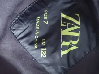 Plumífero negro Zara Talla 7