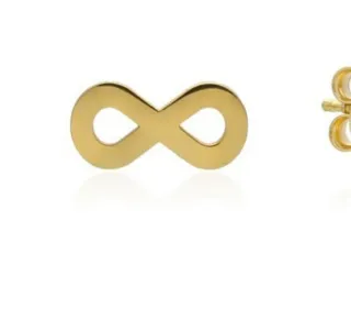 Pendientes Infinito Liso Oro 18 KIt.