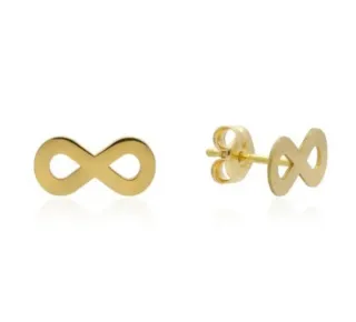 Pendientes Infinito Liso Oro 18 KIt.