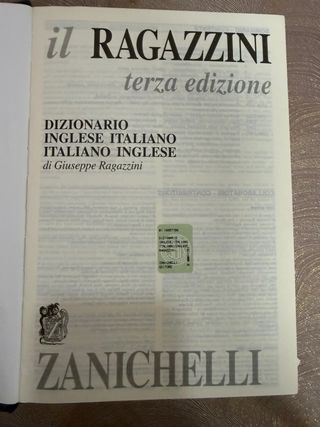 Italian Nuovo Zanichelli Dictionary