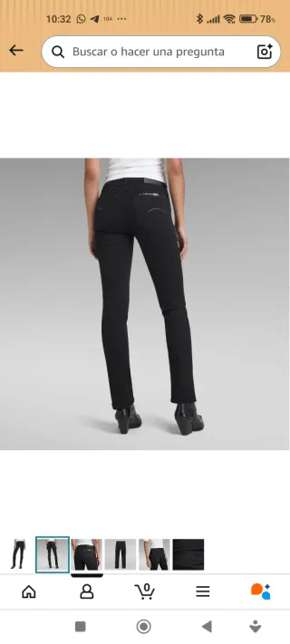 G-Star RAW Mujer Talla 25W / 34L Negro NUEVO