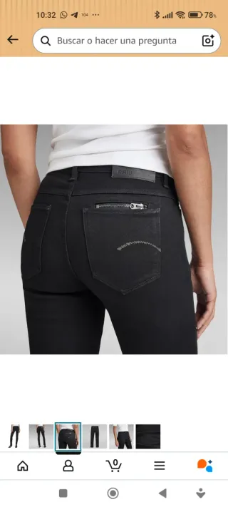 G-Star RAW Mujer Talla 25W / 34L Negro NUEVO