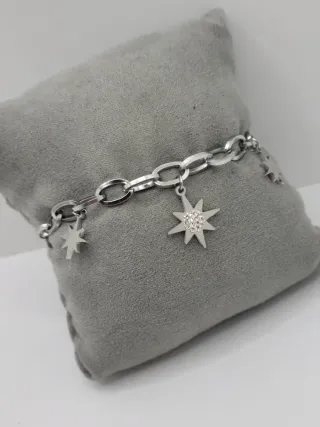 Pulsera Acero Quirúrgico Estrellas Circonitas