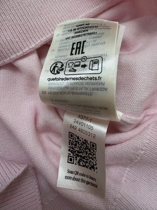 Jersey Gant Rosa Cuello Redondo Talla L