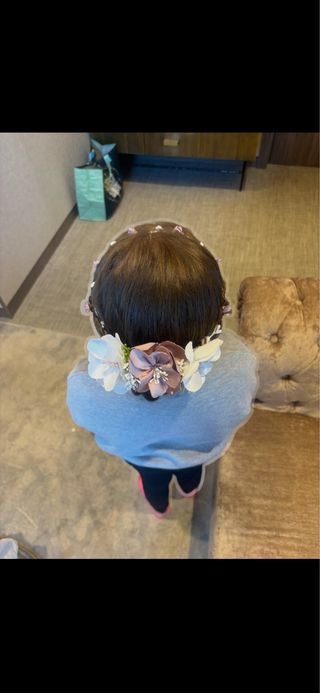 Corona de ceremonia flores rosa empolvado y blanco