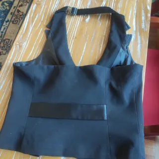 Chaleco tipo traje negro