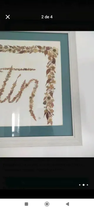 Cuadro artesanal de flores secas naturales