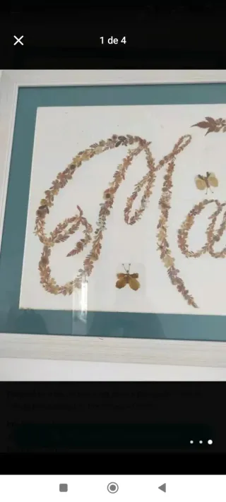 Cuadro artesanal de flores secas naturales