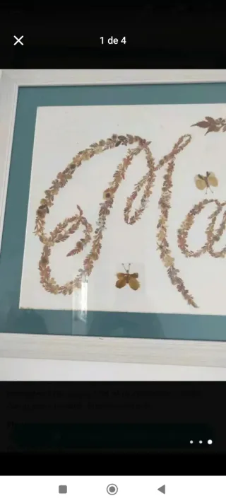 Cuadro artesanal de flores secas naturales