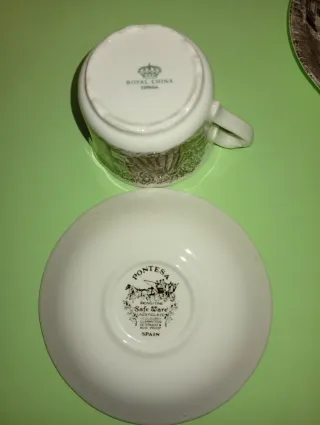 Juego 8 Tazas y Platos Pontesa y Royal China