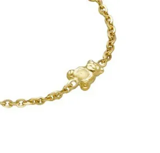 Pulsera Bebé Placa y Osito Oro 18 KIt