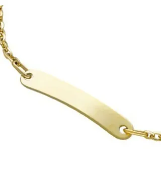 Pulsera Bebé Placa y Osito Oro 18 KIt