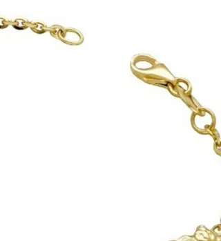 Pulsera Bebé Placa y Osito Oro 18 KIt