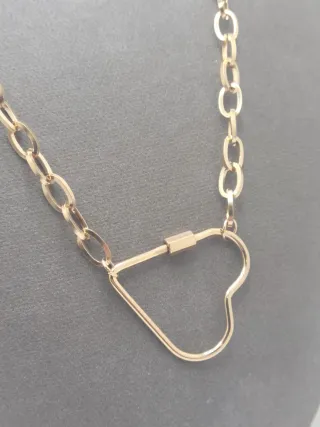 Collar Corazón Acero Quirúrgico Chapado Oro