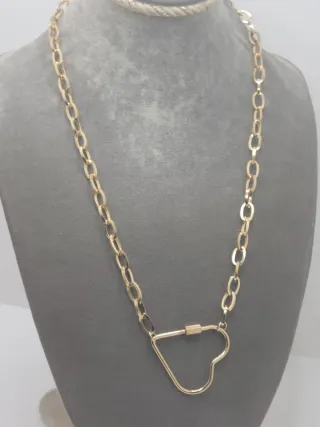 Collar Corazón Acero Quirúrgico Chapado Oro