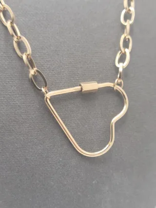 Collar Corazón Acero Quirúrgico Chapado Oro