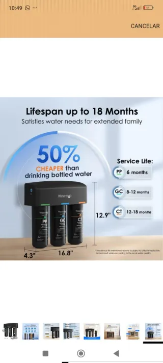 Waterdrop Sistema Filtrado Agua Nuevo