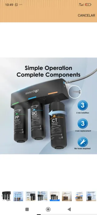 Waterdrop Sistema Filtrado Agua Nuevo