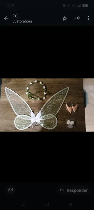 Disfraz de Hada: Alas y Corona.Nuevo en su caja