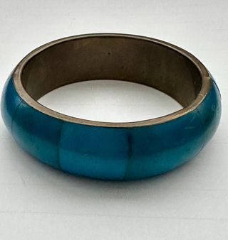 Bracciale vintage metallo e pietra blu