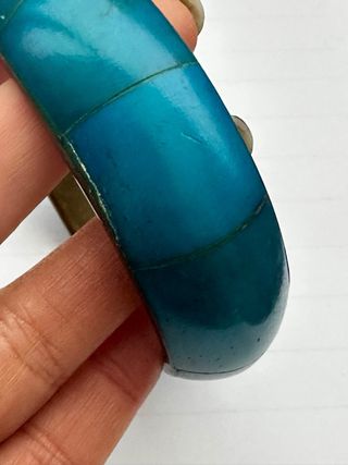 Bracciale vintage metallo e pietra blu