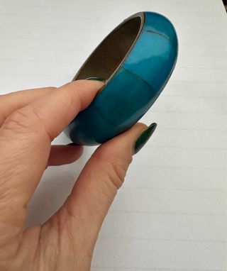 Bracciale vintage metallo e pietra blu