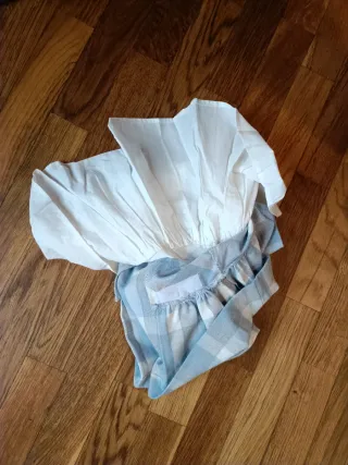 Vestido bebé cuadros azul Mayoral