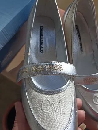 Scarpe Miss Marines donna argento e bianche.