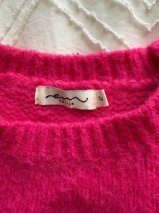 Jersey fucsia botones joya talla única
