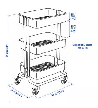 Carrito IKEA RÅSKOG negro  ¡Como nuevo!