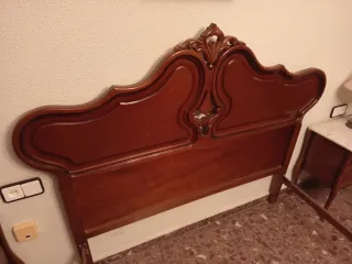 Cabecero y pie de cama vintage madera