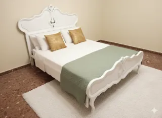 Cabecero y pie de cama vintage madera