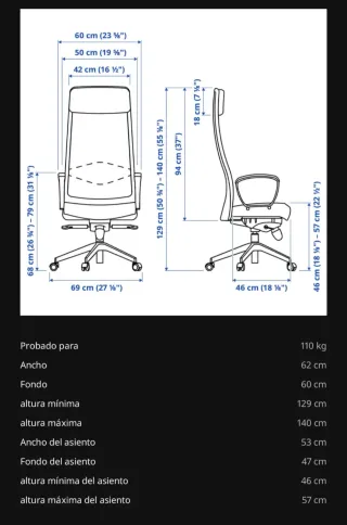 Silla de oficina giratoria negra