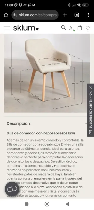 Silla comedor/escritorio SKLUM madera