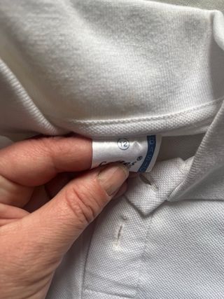 Polo blanco talla 12 años de manga larga
