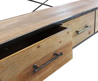 Libreria 3 Cassetti 5 Scaffali Legno e Metallo