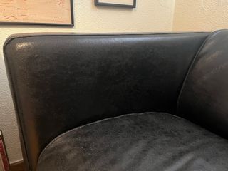 Sofá Piel  Negro 180x85x66 urgente