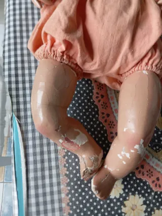 Muñeco antiguo cartón piedra