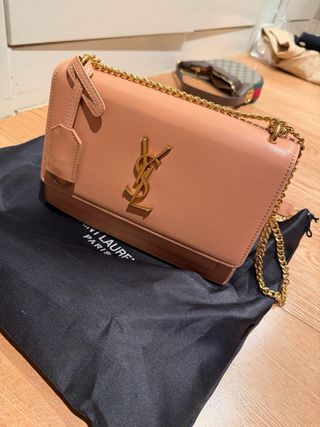 Bolso YSL Sunset Medium Piel Beige Oro