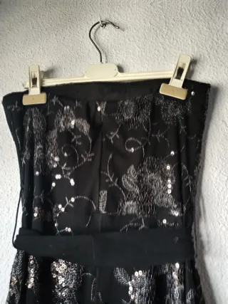 Vestido fiesta negro lentejuelas talla 42
