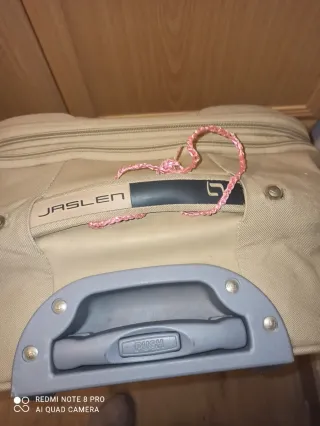 Maletas grande y mediana beige/gris