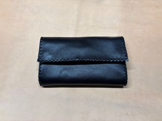 Porta tabacco in pelle nero