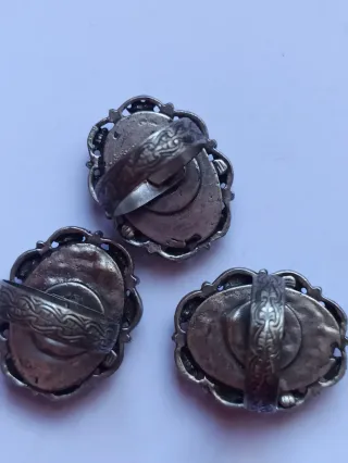 3 Anillos Vintage Cerámica Pintada antiguos '
