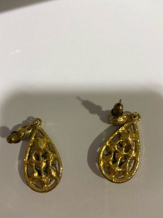 Pendientes vintage circonitas y piedras verdes