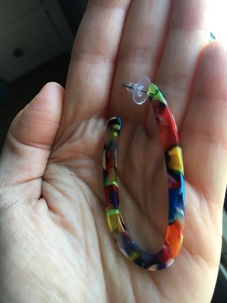 Pendiente aro multicolor