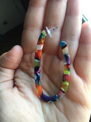 Pendiente aro multicolor