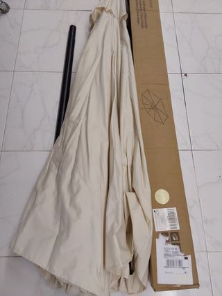 VOUNOT 270 cm Sombrilla Playa Grande, Parasol Terraza Inclinable con Manivela, Protección UV para Patio, Jardín, Piscina, Exteri