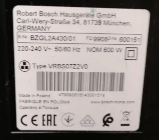 Aspiradora Bosch Compaxx'x 600W