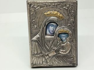 Icono bizantino religioso plata laminada 925 Italy